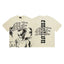 Mixed Emotion Cream Tee – Gothic Cross Alien Woman Print