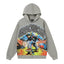 Mixed Emotion Skater Boy Graphic Zip‑Up Hoodie