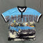 Mixed Emotion Retro Car Graphic Short Sleeve Polo