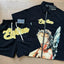 Mixed Emotion Cherub Angel Print Short‑Sleeve Zip Shirt & Shorts Set