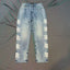 Mixed Emotion Side Logo Embroidered Straight Leg Jeans