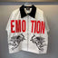 Mixed Emotion Cupid Graphic Zip‑Up Short Sleeve Shirt