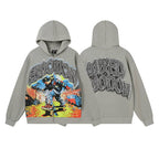 Mixed Emotion Skater Boy Graphic Zip‑Up Hoodie