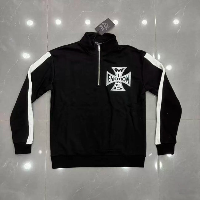 Mixed Emotion Cross Graphic Half‑Zip Sweatshirt & Sweatpants Set Hover Image