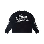 Mixed Emotion Black Long Sleeve Two-Layer Pullover – Cupid Mixed Emotion Print