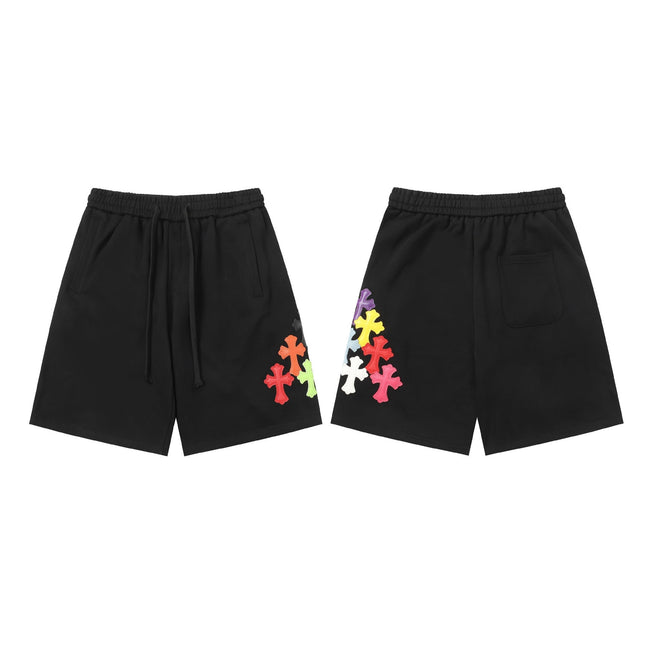 Chrome Hearts Black & Multi-Color Cross Patch Sweatshorts Hover Image