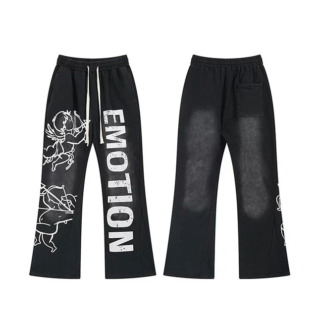Mixed Emotion Black Pants – Cupid Emotion Print Hover Image