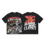 Mixed Emotion Black Tee – Western Skull Cowboy Print