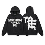 Mixed Emotion Emotions Never Die Rhin‑Stone Zip‑Up Hoodie